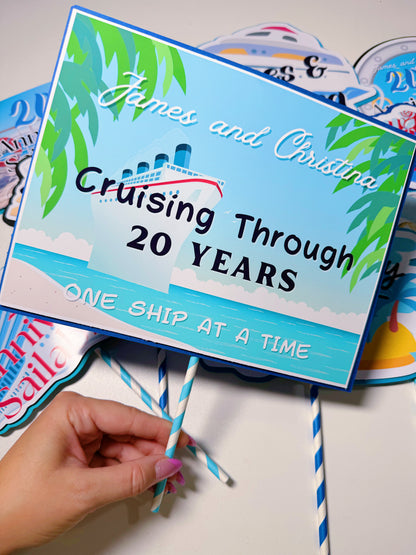 Cruise Vacation Printed Photo Props and Door Magnets: Custom - ANY THEME