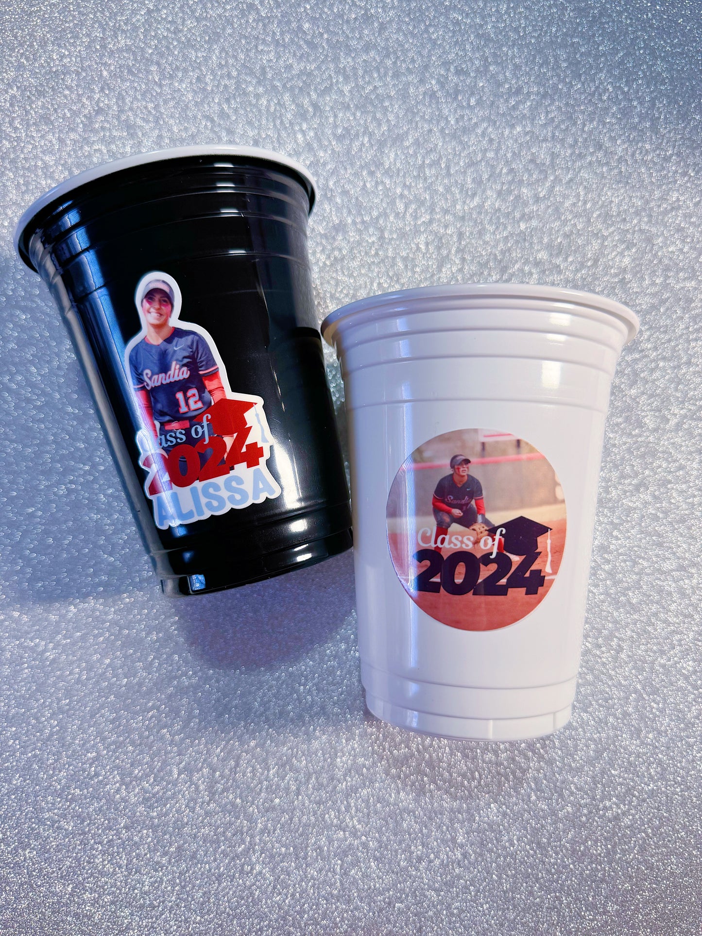 Plastic Party Drink Cups with Labels: Custom - ANY THEME