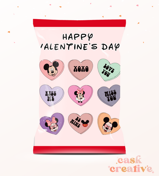 Valentine's Day Chip Bags Mickey and Friends Hearts: Set of 10 Printed Chip Bags Party Favors