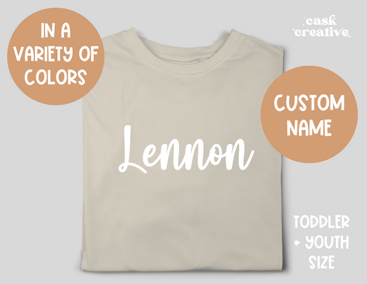 Toddler and Youth T-shirt, Long Sleeve or Sweatshirt : Kids Custom Shirt with Name