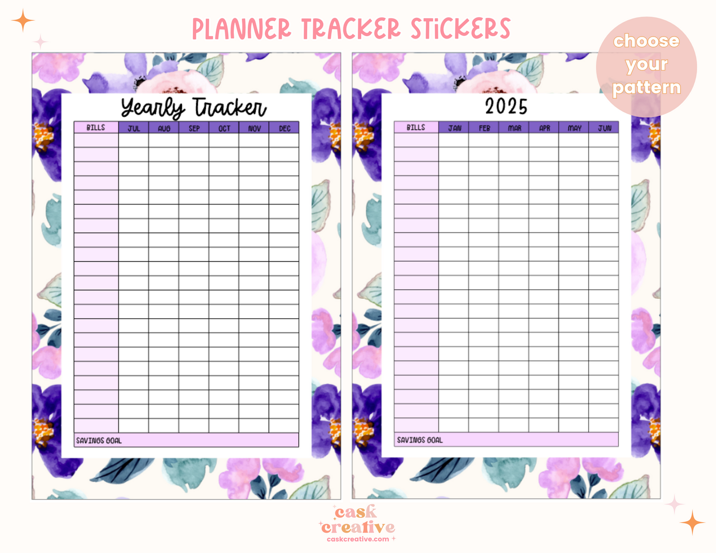 Tracker Planner Sticker: 2025 Yearly Bills