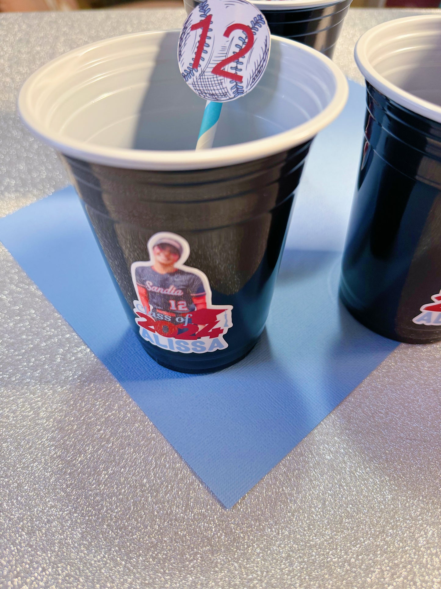 Plastic Party Drink Cups with Labels: Custom - ANY THEME