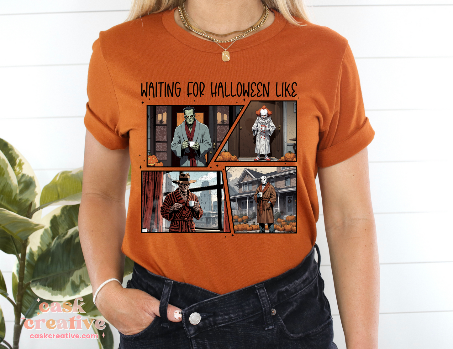 Halloween Adult T-shirt : Waiting for Halloween Like...