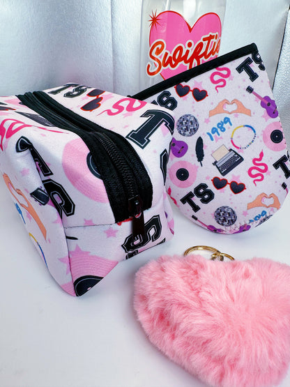 Makeup Bag with Zipper: TS 1989 (white)