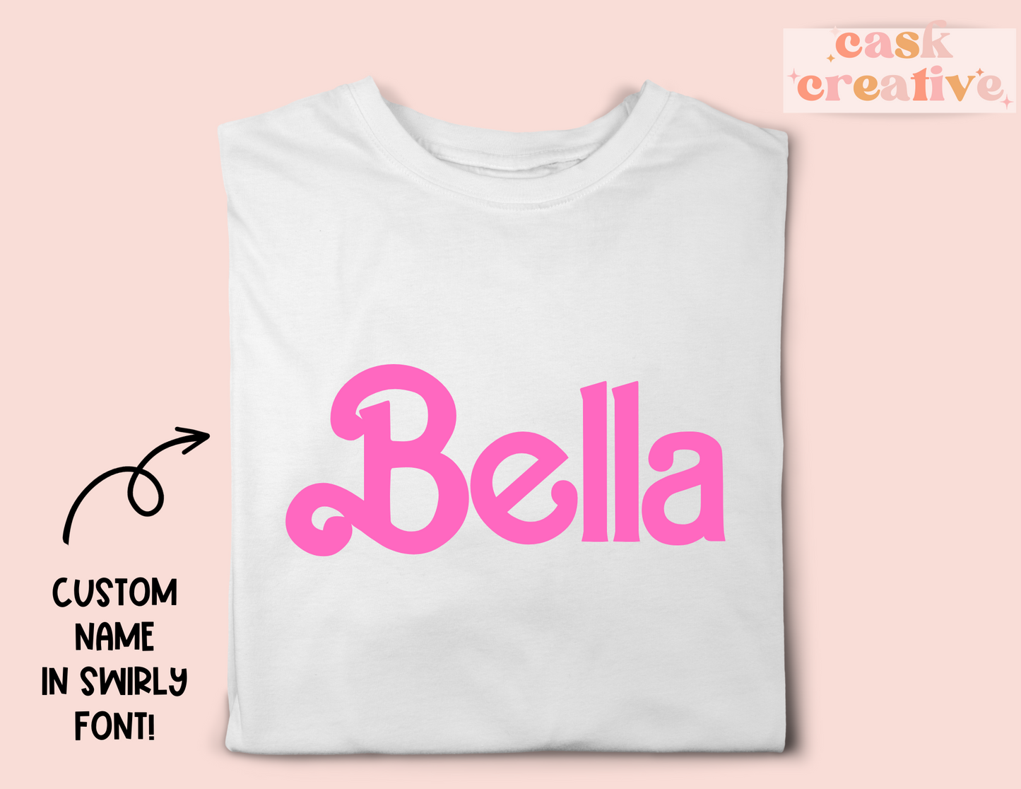 Pink Girls Birthday Kids T-Shirt: Toddler and Youth Tee Custom with Name