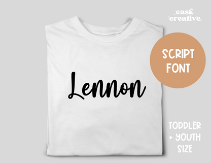 Toddler and Youth T-shirt, Long Sleeve or Sweatshirt : Kids Custom Shirt with Name