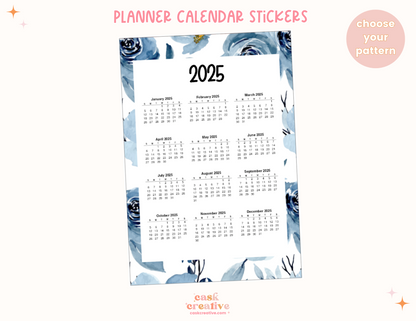 Tracker Planner Sticker: 2025 Calendar