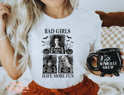 Halloween Adult T-shirt : Witch Sisters Bad Girls