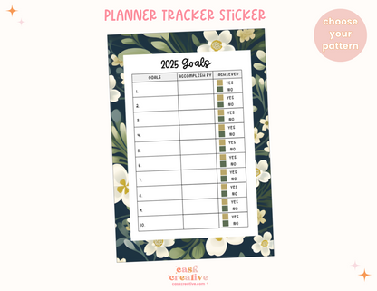 Tracker Planner Sticker: 2025 Goals, Resolutions