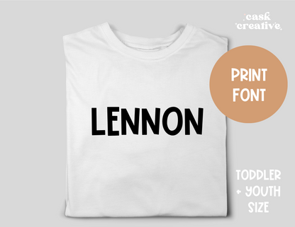 Toddler and Youth T-shirt, Long Sleeve or Sweatshirt : Kids Custom Shirt with Name