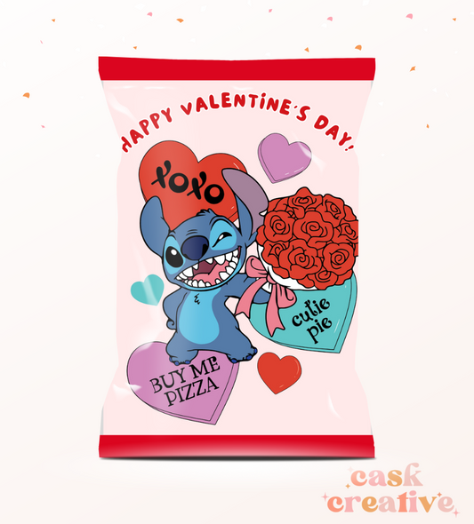 Valentine's Day Chip Bags Lilo: Set of 10 Printed Chip Bags Party Favors