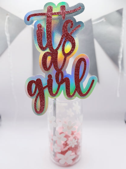 Phrase Cake Topper: Custom - Layered Foil Glitter