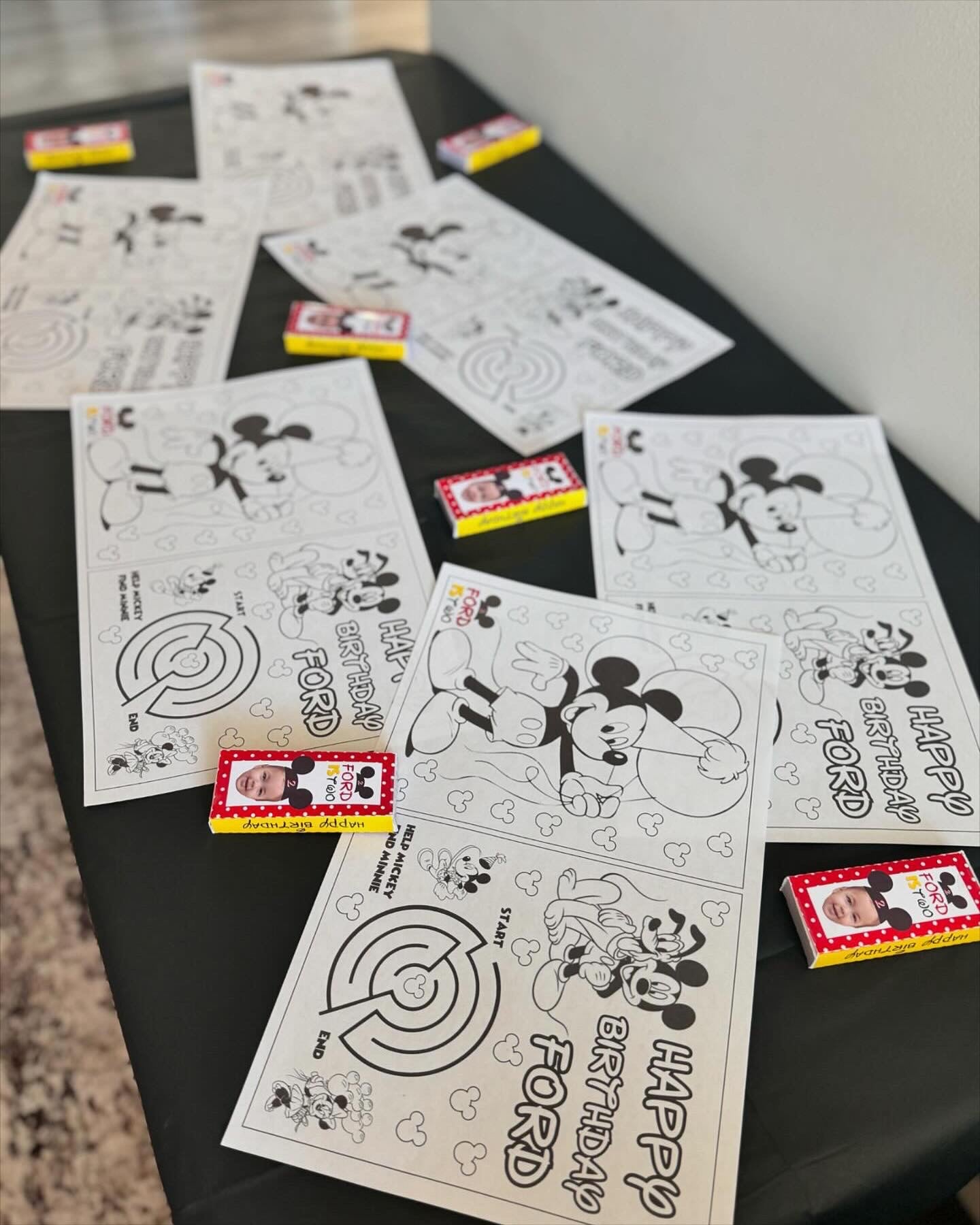 Coloring Page Table Activity Setup Printed Party Favors: Custom - ANY THEME