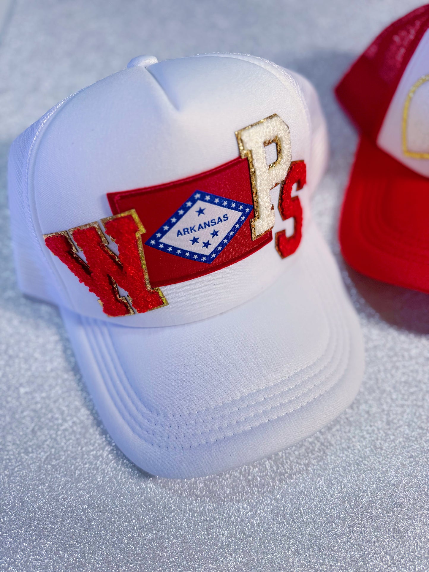 Arkansas Trucker Hat with Chenille Patches