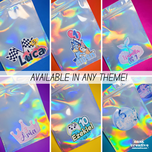 Basic Party Favor: Custom Theme Party Favor Mylar Bag with Toys