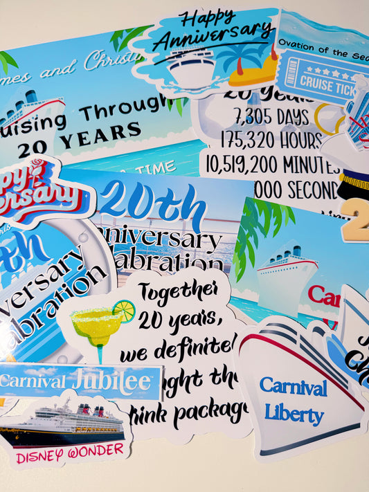 Cruise Vacation Printed Photo Props and Door Magnets: Custom - ANY THEME