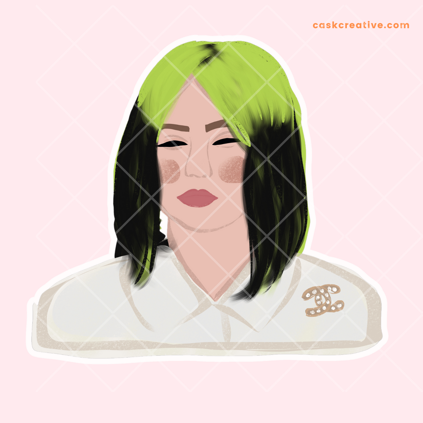 Die Cut Sticker: Pop Singer Billie