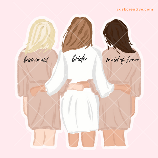 Die Cut Sticker: Bride and Bridesmaids Wedding