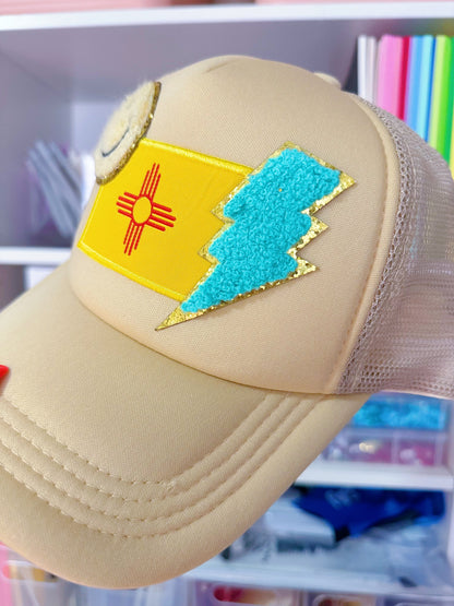 New Mexico Trucker Hat with Chenille Patches