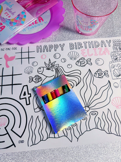 Coloring Page Table Activity Setup Printed Party Favors: Custom - ANY THEME