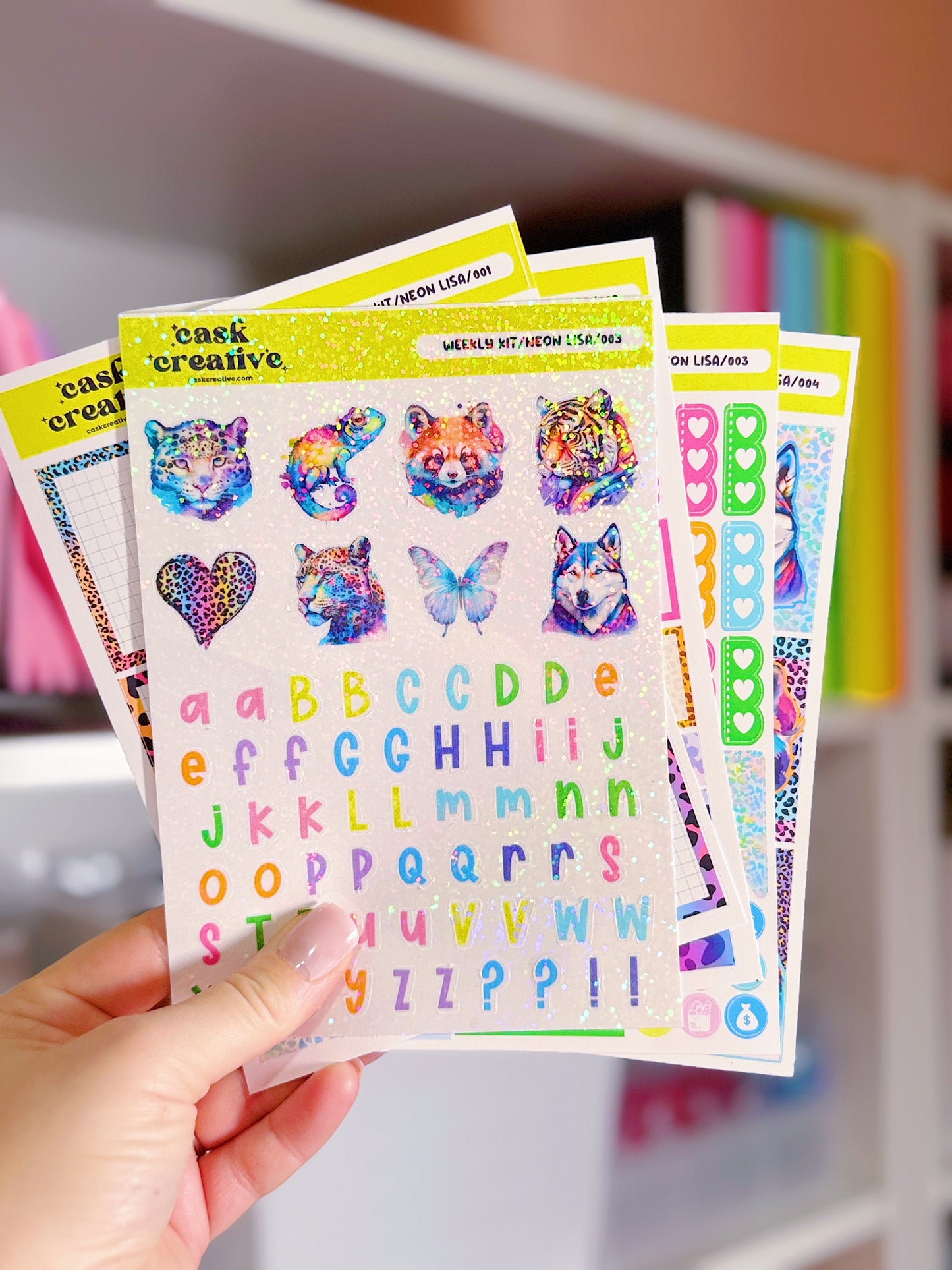 Planner Stickers: Neon Lisa Frank Inspired Weekly Planner Sticker Kit