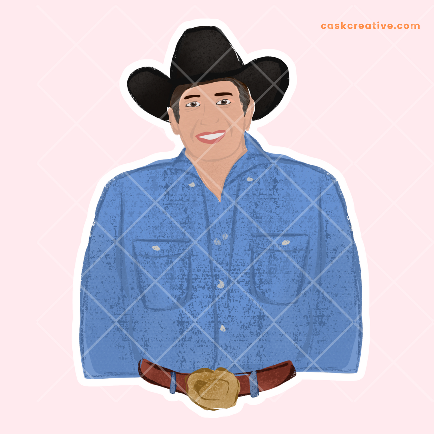 Die Cut Sticker: Country Singer George