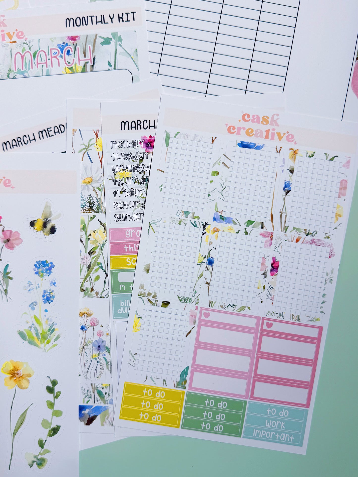 Stickers: Custom Planner Sticker Kit, Monthly Weekly Stickers