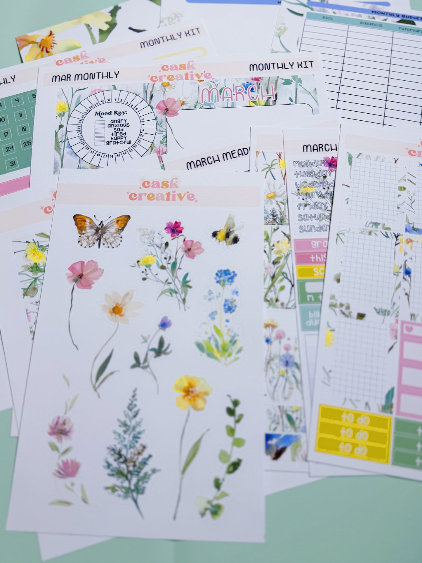 Stickers: Custom Planner Sticker Kit, Monthly Weekly Stickers