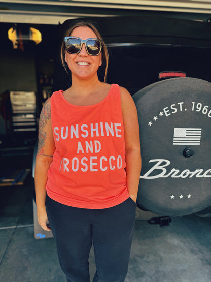 Adult Neon Summer Tank Top Sunshine and Prosecco