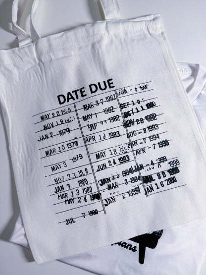 Adult T-shirt or Tote Bag:  Library Date Due