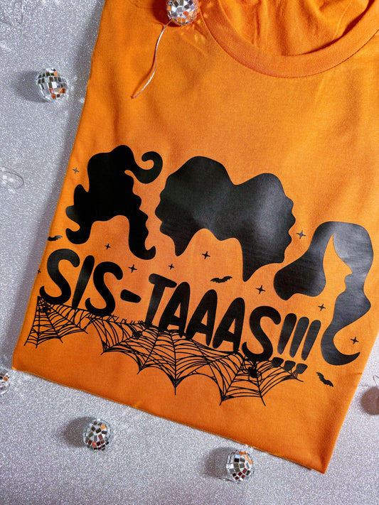 Halloween Adult T-shirt or Tote Bag: Witch Sisters Sistaaas