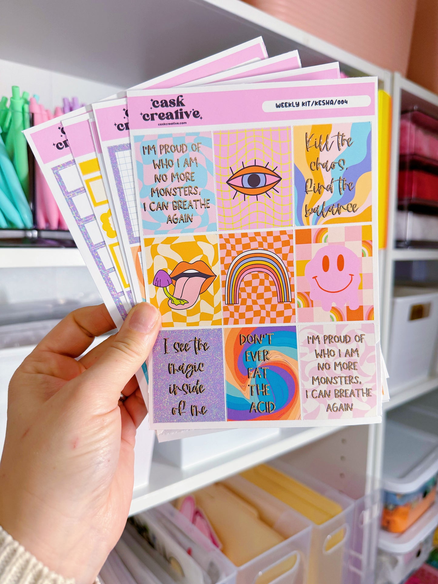 Planner Stickers: Kesha Trippy Weekly Planner Sticker Kit
