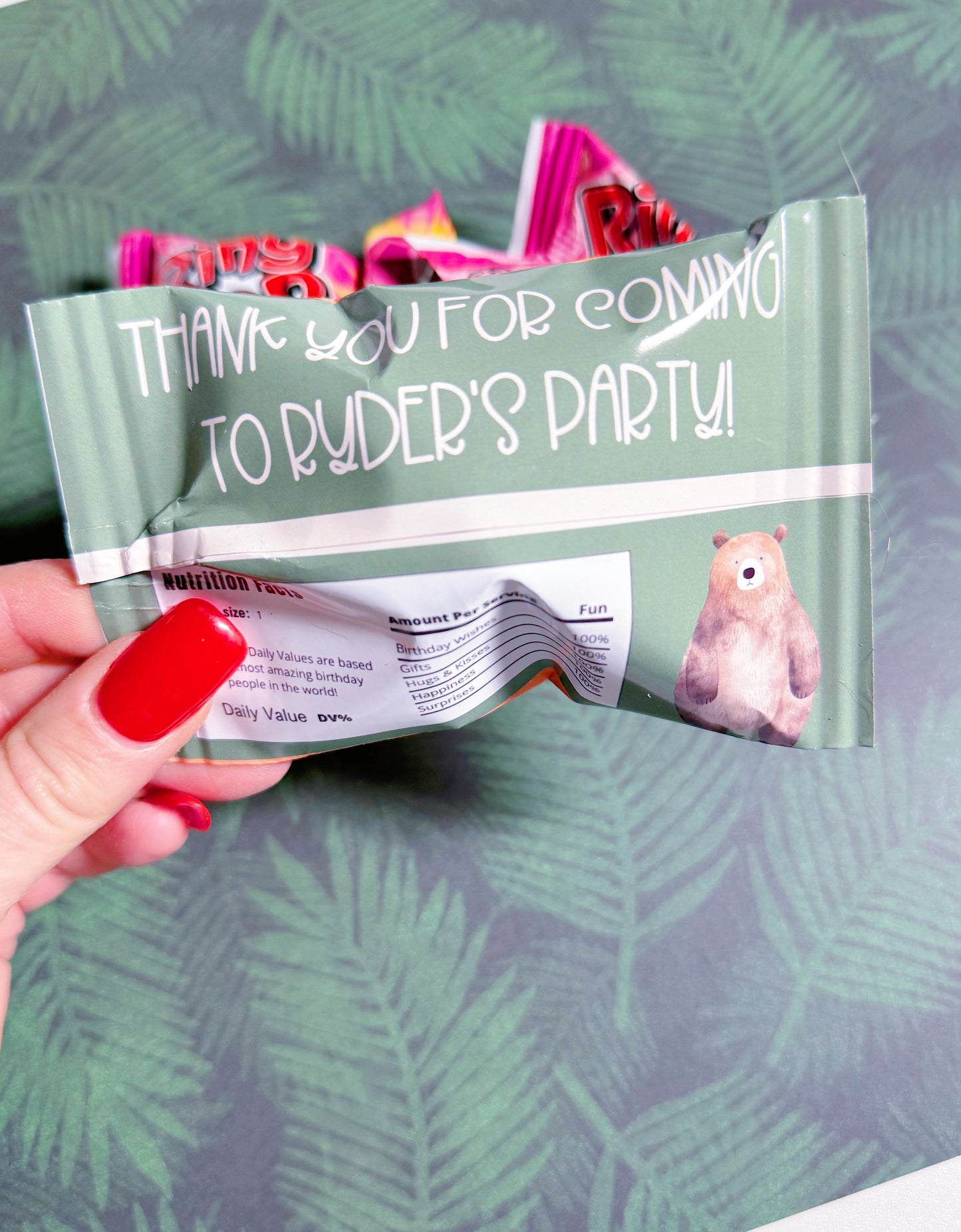 Woodland Animals Ring Pop Labels, Printed Set of 12 Party Favors