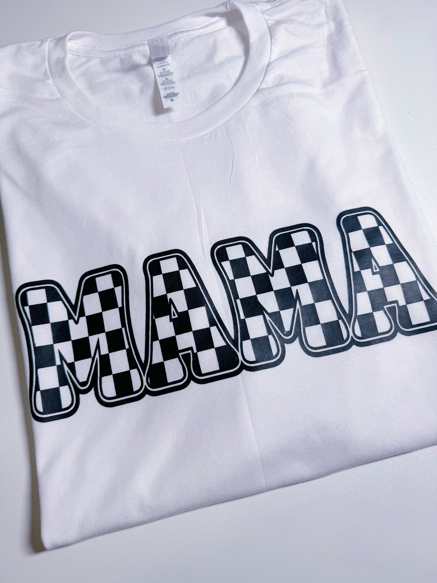 Adult T-shirt Checkered MAMA