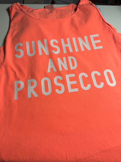 Adult Neon Summer Tank Top Sunshine and Prosecco