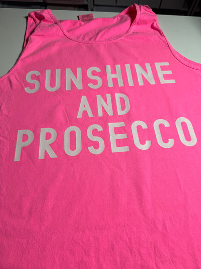 Adult Neon Summer Tank Top Sunshine and Prosecco