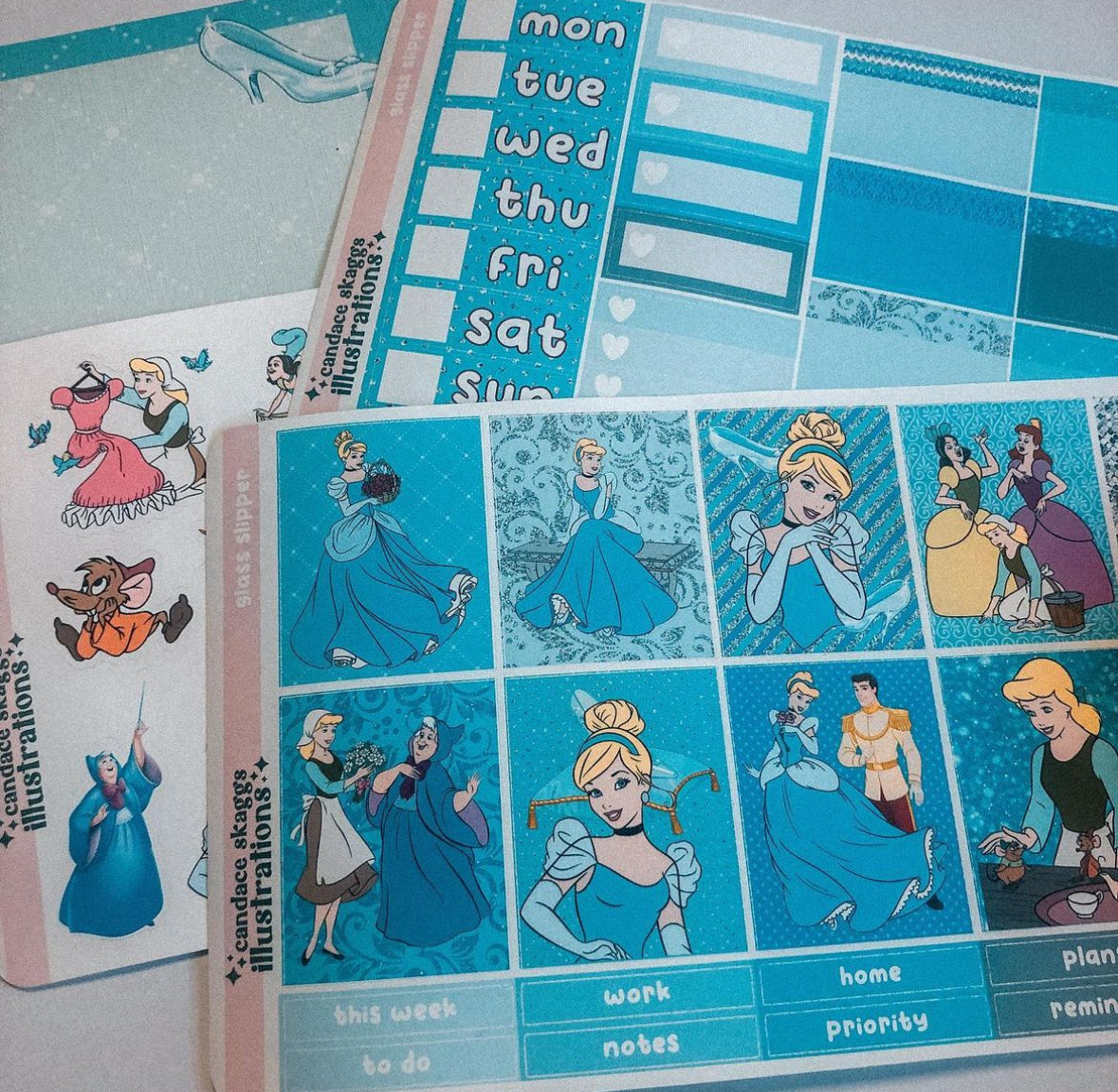 Planner Sticker Vertical Weekly Kit: Cinderella Glass Slipper