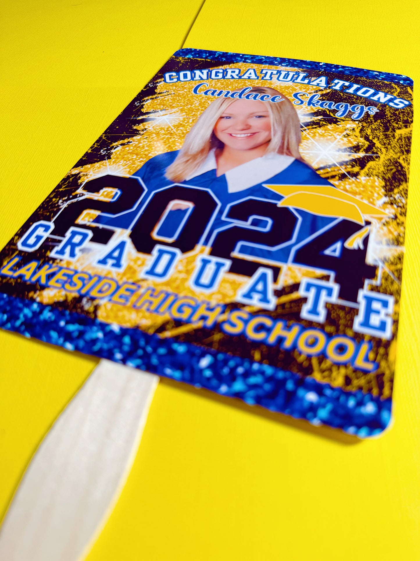 Graduation 2024 Double Sided Fan: With Custom Wording and Photo