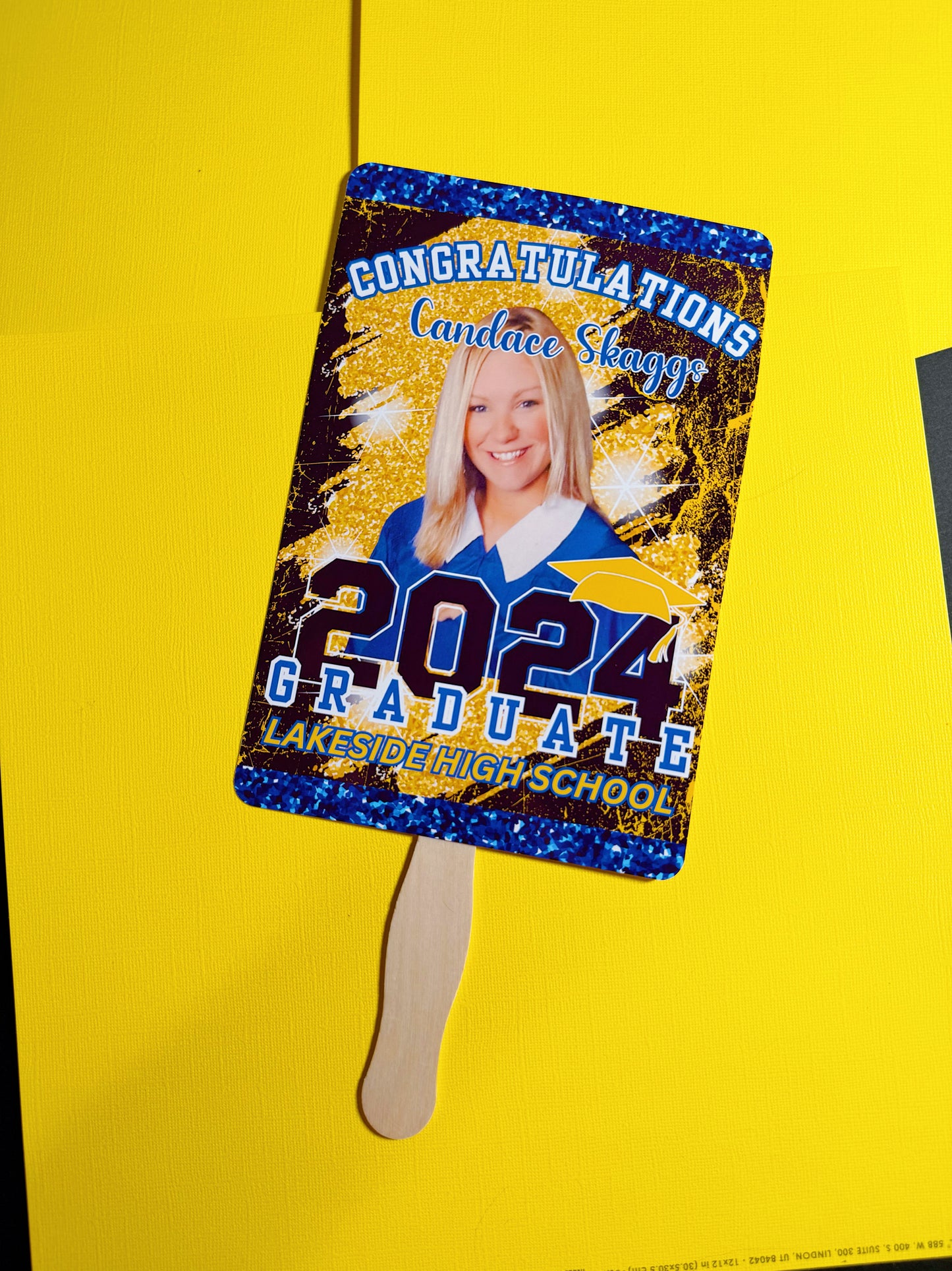 Graduation 2024 Double Sided Fan: With Custom Wording and Photo