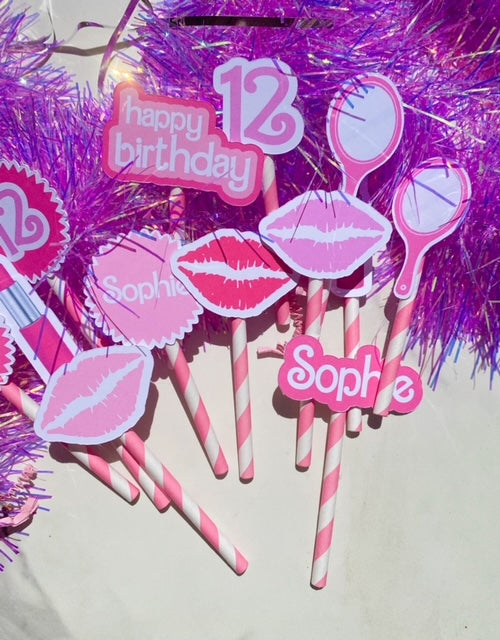 Printed Cupcake Toppers: Girly Pink Custom - ANY THEME