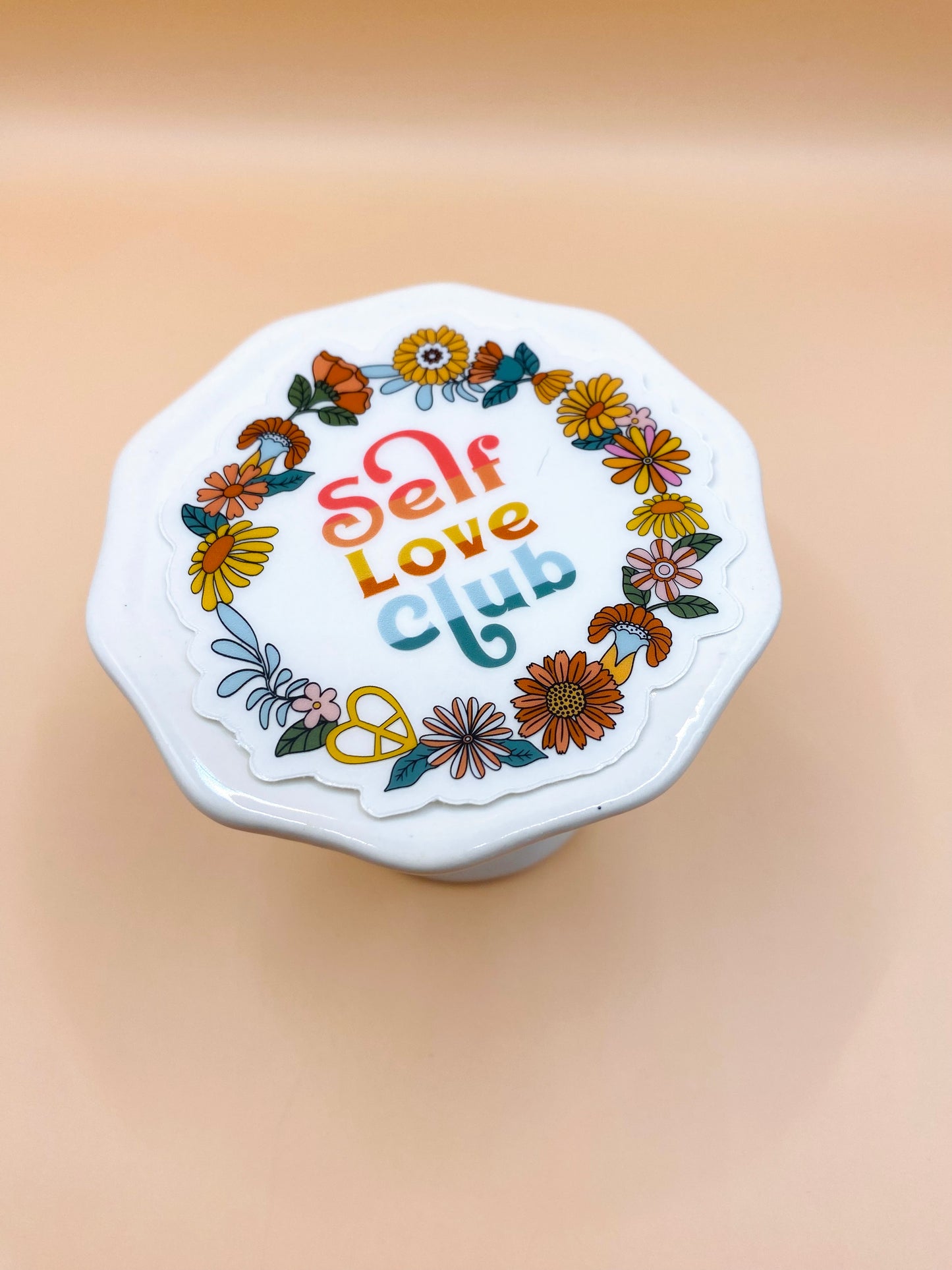 Die Cut Sticker: Floral Self Love Club