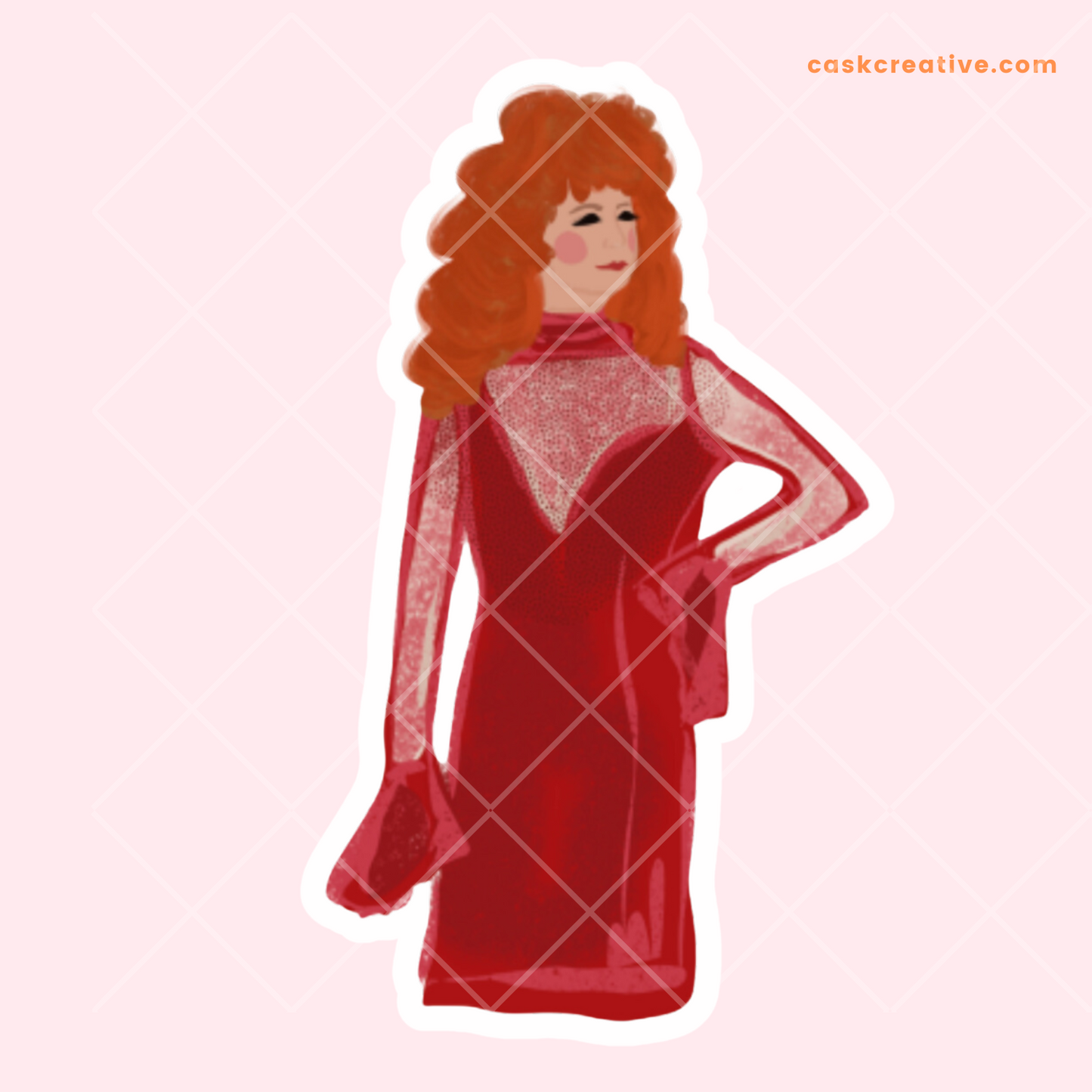 Die Cut Sticker: Country Singer Reba Fancy