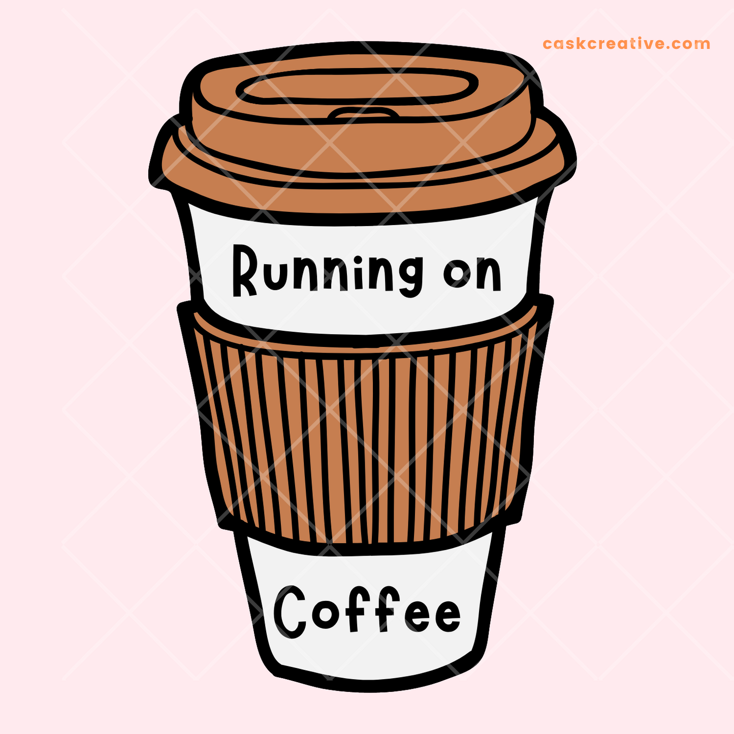 Die Cut Sticker: Running on Coffee