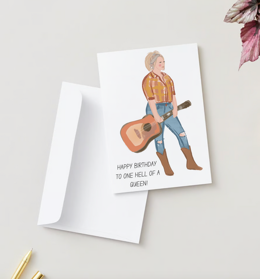 Printed 5x7 Folded Illustration Card: Miranda Birthday