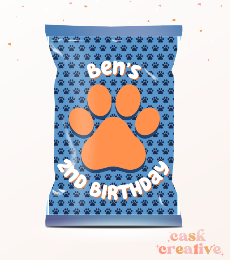 Birthday Chip Bags Printed Party Favors: Custom ANY THEME