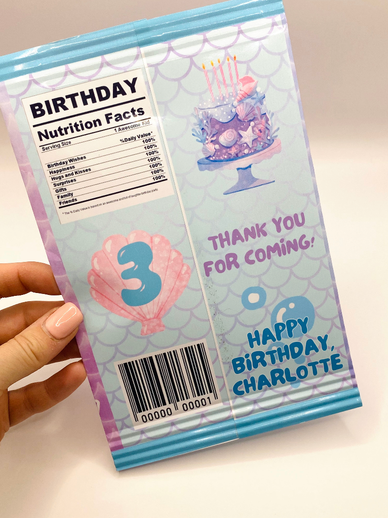 Birthday Chip Bags Printed Party Favors: Custom ANY THEME