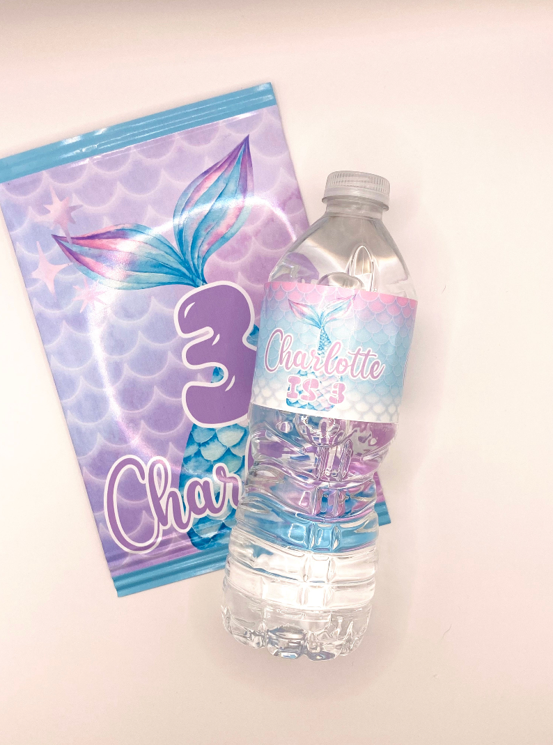 Water Bottle Labels Printed Party Favors: Custom ANY THEME