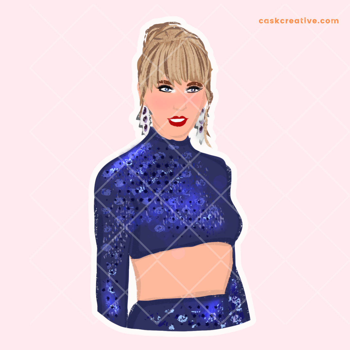 Die Cut Sticker: Singer Taylor Swift Blue