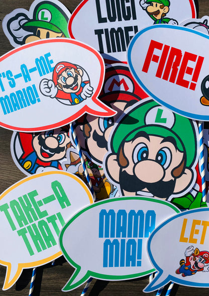 Mario Speech Bubble Quotes and Characters Printed Photo Props: Custom - ANY THEME