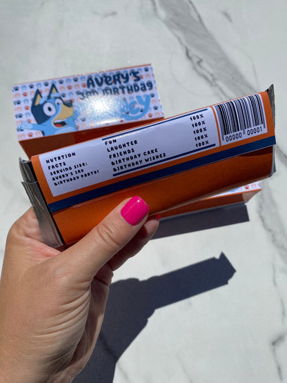 Printed Party Favors Candy Bar Wrappers Labels: Custom - ANY THEME